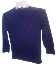 Polo Ralph Lauren T-Shirt Girocollo Ragazzo Taglia L(14-16) Navy Manica Lunga Rosso Pony - Foto 1 di 5