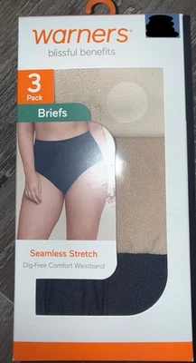 Warners ~ Womens Brief Underwear Panties Nylon Blend 3-Pair Seamless ~ S (4/6) - Image 1 of 4