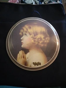 Vtg Celluloid Ste Anne De Beaupre Round Wallhanging Relgious Christian Halo - Picture 1 of 5