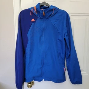 Adidas Predator Climacool Jacke Windbreaker Kapuze blau orange Herren Small - Bild 1 von 15