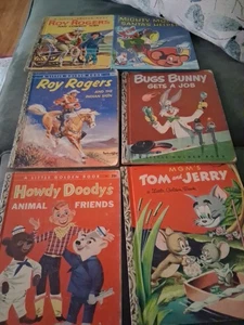 Vintage Lot Of 6 A Little Golden Book Roy Rogers,Howdy Doody, Etc. - Picture 1 of 6