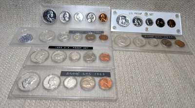 Lot of 6 Silver US Proof Sets 1957-1963 In Holders 250766 - Image 1 of 4