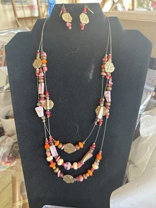 New cold water Creek statement necklace and earrings  - Picture 1 of 7