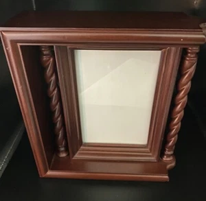Vintage Bombay Cherry Wood Picture Frame Spiraled Columns On Sides 8”x7”x3.25 - Picture 1 of 6