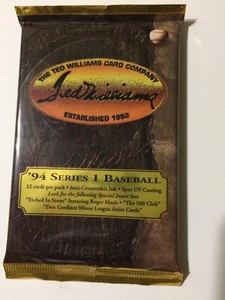 1994 Ted Williams Card Company Serie 1 Baseballkarten eine ungeöffnete Packung - Bild 1 von 3