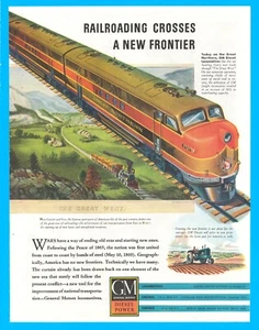 General Motors diesel railroad train Great Northern locomotive vintage print ad - Picture 1 of 3