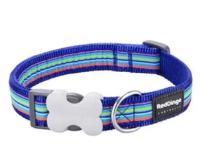 RED DINGO STRIPE COLLAR & LEADS - Picture 1 of 11