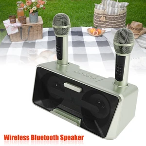 Wireless Bluetooth Dual Microphone Karaoke All-In-One Speaker for Home Outdoor - Picture 1 of 11