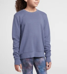 ATHLETA GIRL CRUNCH TIME STORMY SKY CREWNECK LONG SLEEVE SWEATSHIRT Sz XL - 14 - Picture 1 of 6