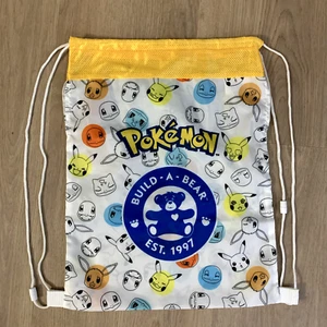 Pokemon Build A Bear Drawstring Bag Carry Backpack Heavy Fabric EUC - Picture 1 of 6
