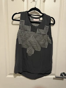 Sass And Bide Size 6 Grey Silk Top Designer Short Sleeves Big Star - Picture 1 of 4