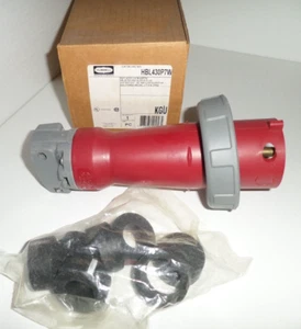 ⭐NEW IN BOX⭐ Hubbell HBL430P7W 30-Amp Watertight Pin&Sleeve Plug 480Vac 3P 4W - Picture 1 of 16