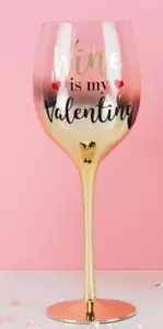 Wine is My Valentine Wine Glass - Valentine's Day Gift - Bild 1 von 2