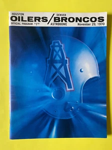 HOUSTON OILERS VS DENVER BRONCOS-29/11/1970 ~PROGRAMA COMPLETO/ASTRODOME - Imagen 1 de 3