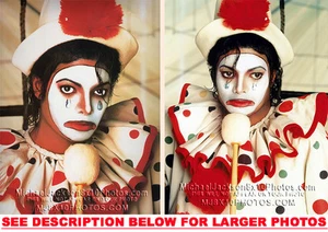MICHAEL JACKSON MJ AS A SAD CLOWN (2) RARE PHOTOS - Picture 1 of 1