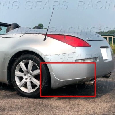 PARAGOLPES TRASERO NEGRO GUARDABARROS POLIURETANO DELANTALES LABIO PARA 03-09 NISSAN 350Z Z33 Foto 1 de 4