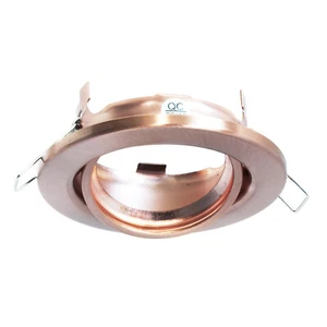 Porta faretto moderno incasso 7cm tondo rame orientabile supporto lampade GU10 - Imagen 1 de 6