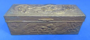Chinesische vergoldete Metall Vintage Viktorianisch Orientalisch Antik Schatulle - Bild 1 von 12