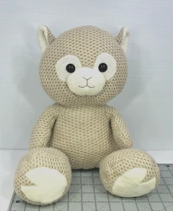 Spark Create Imagine Lama 14 Zoll Plüschtier beige creme Waffelmuster Strick Stofftier - Bild 1 von 12
