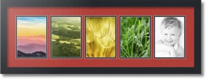 ArtToFrames Collage Mat Picture Photo Frame 5 5x7" Openings in Satin Black 152 - Picture 1 of 62