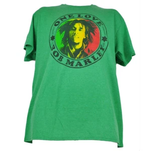 One Love Bob Marley Green Tshirt Tee Large Mens Adult Music Reggae Concert - Picture 1 of 1