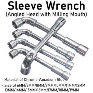 6mm~19mm L-Shape Sleeve Wrenches Cr-V Angled Head with Milling Mouth Pipe Wrench - Picture 1 of 5