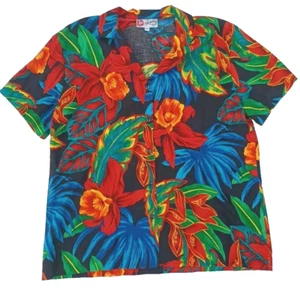 VTG Hilo Hattie hawaiian shirt size Med tropical flowers - Picture 1 of 16
