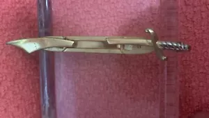 Vintage Anson Folding Tie Bar Clip, Sword with Gold and Silver Tones - Picture 1 of 11