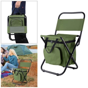 Camping Chair Fishing Tackle Box Seat Bag Outdoor Hiking Folding Backpack Chair - Picture 1 of 12
