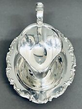Marvelous Vintage Edwardian Style Gorham Silver Plate Sauce Boat With Saucer