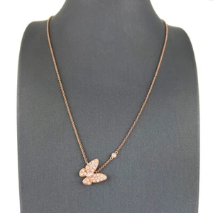 18k Rose Gold Diamond Butterfly Necklace .62 TCW - Picture 1 of 5