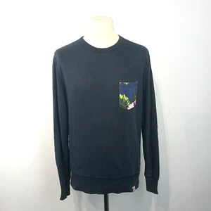 Franklin & Marshall Alumni Sweatshirt Mens Medium Navy Pullover Floral Pocket - Imagen 1 de 8