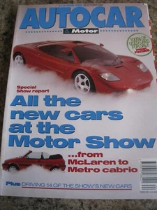 AUTOCAR MAGAZINE OCT 1992 MOTOR SHOW CARS JAPANESE GP JAGUAR SOVEREIGN PEUGEOT - Picture 1 of 3