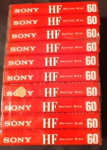10 Sony HF 60 Min. HIGH FIDELITY  Normal Bias. Blank Audio Cassettes SEALED NEW  - Picture 1 of 3