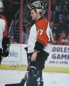 Foto firmada/autografiada de 16x20 de Ron Hextall de los Philadelphia Flyers JSA 154961 - Imagen 1 de 3