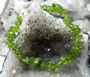PERIDOT   OLIVIN Edelstein-Armband  SPLITTERARMBAND ca. 18cm - Bild 1 von 1