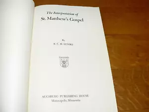 The Interpretation of St. Matthew's Gospel HC Bible Study Book by R.C.H. Lenski - Picture 1 of 8