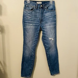 Madewell High Waist Rigid Skinny Distressed Jean Size 27 - Picture 1 of 11