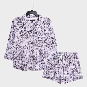 Simply Vera Wang lila flieder Blumen Jersey Shortie Pyjama Gr. XXL 20 22 - Bild 1 von 8