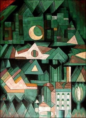 Pintura al óleo pintada a mano de calidad repro Paul Klee Dream City 30x40 pulgadas Foto 1 de 2