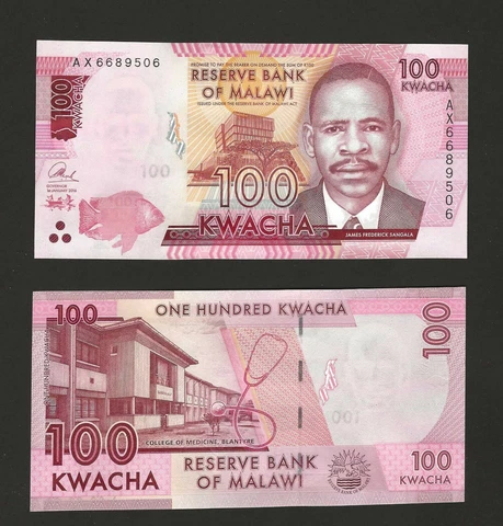 MALAWI 100 Kwacha 2016, P-65b, Reserve Bank, Pack Fresh UNC Grade Cover