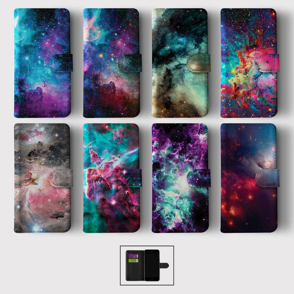 CASE FOR SAMSUNG S23 S22 S21 S20 S10 WALLET FLIP PHONE COVER SPACE STARS NEBULA - Image 1 of 1