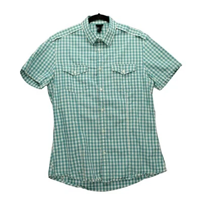 H&M Hombre Talla S? Camisa abotonada correa para el hombro verde blanco a cuadros *LEER* Foto 1 de 4
