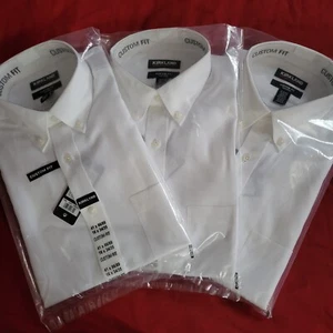 Kirkland Signature Men's custom fit Woven Textured Shirt White 15 x 32/33 - Picture 1 of 2