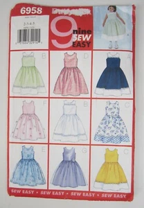 Butterick 6958 Schnittmuster Sew Easy Kinderkleid Gr. 2 - 5 ungeschnitten - Bild 1 von 4