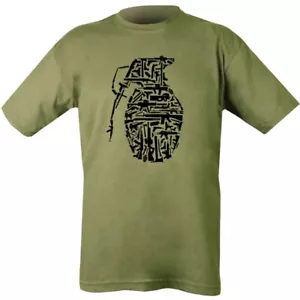 Army Green Guns Grenade T-Shirt Mens S-2XL Army Rifle Top BRITISH - Picture 1 of 3