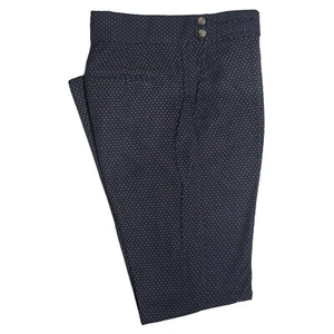 Mens Gurkha Trousers 34 Blue Orange Dotted Wool Slim Fit Flat Front Dress Pants - Picture 1 of 6