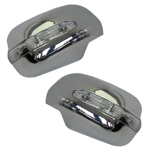 Wing Mirror Covers in Chrome with LED Indicator Light for Toyota Hilux MK6/ Vigo - Picture 1 of 2