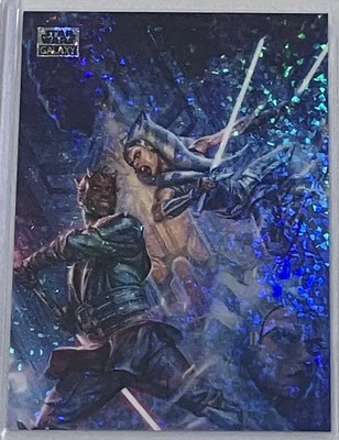 2024 Topps Chrome Galaxy Star Wars #73 Ahsoka Tano Vs Darth Maul Prism  - Image 1 of 2