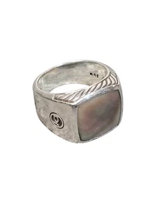 David Yurman Exotic Stone Mens Ring Size 10 Sterling Silver 925 Signet Rare - Picture 1 of 8